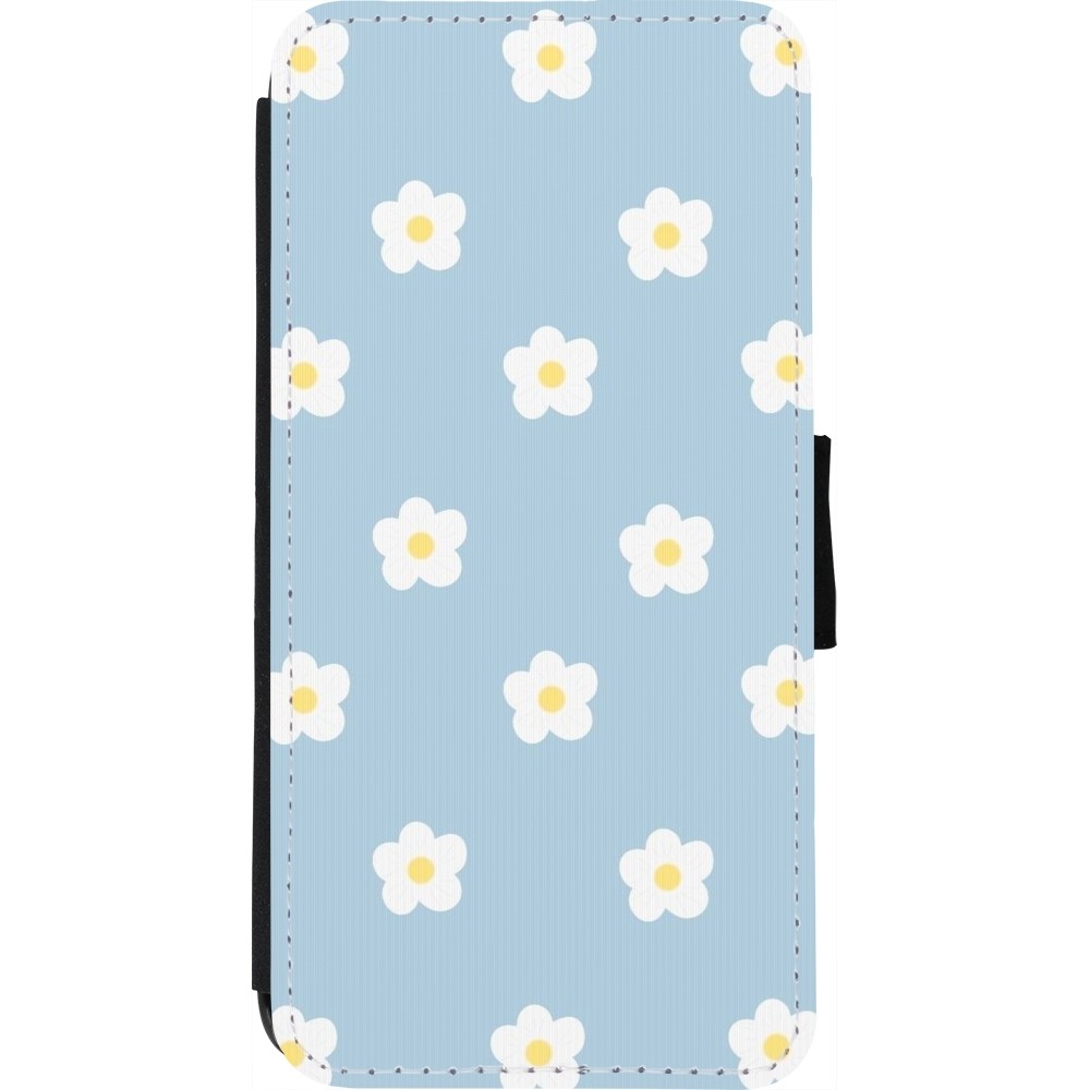 Coque iPhone 7 / 8 / SE (2020, 2022) - Wallet noir Easter 2024 daisy flower