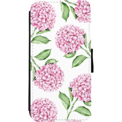 Coque iPhone 7 / 8 / SE (2020, 2022) - Wallet noir Easter 2024 pink flowers