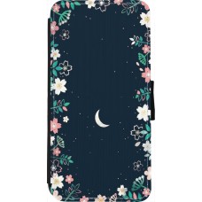 Coque iPhone 7 / 8 / SE (2020, 2022) - Wallet noir Flowers space