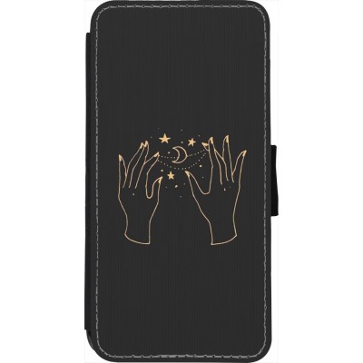 Coque iPhone 7 / 8 / SE (2020, 2022) - Wallet noir Grey magic hands