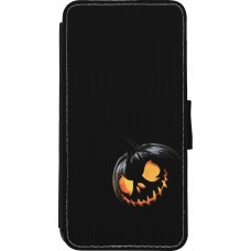 Coque iPhone 7 / 8 / SE (2020, 2022) - Wallet noir Halloween 2023 discreet pumpkin