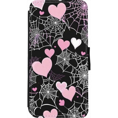 Coque iPhone 7 / 8 / SE (2020, 2022) - Wallet noir Halloween 2024 girly