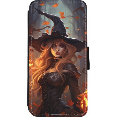 Coque iPhone 7 / 8 / SE (2020, 2022) - Wallet noir Halloween 2024 sexy witch