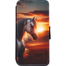 Coque iPhone 7 / 8 / SE (2020, 2022) - Wallet noir Majestic Sunset Horse