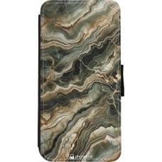 Coque iPhone 7 / 8 / SE (2020, 2022) - Wallet noir Marbre Olive