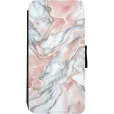 Coque iPhone 7 / 8 / SE (2020, 2022) - Wallet noir Marbre Rose Lumineux