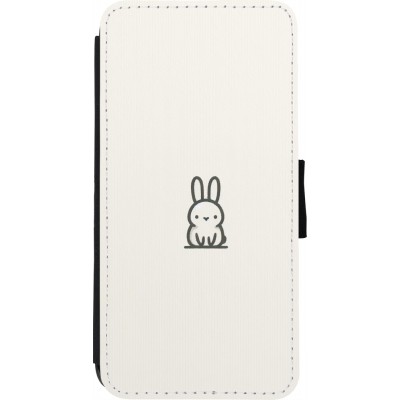 Coque iPhone 7 / 8 / SE (2020, 2022) - Wallet noir Minimal bunny cutie