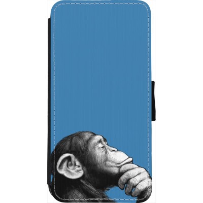 Coque iPhone 7 / 8 / SE (2020, 2022) - Wallet noir Monkey Pop Art