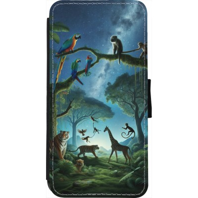 Coque iPhone 7 / 8 / SE (2020, 2022) - Wallet noir Paradis des animaux exotiques