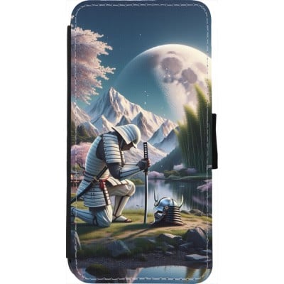 Coque iPhone 7 / 8 / SE (2020, 2022) - Wallet noir Samurai Katana Lune