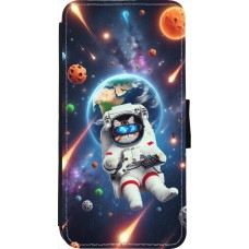 Coque iPhone 7 / 8 / SE (2020, 2022) - Wallet noir VR SpaceCat Odyssey