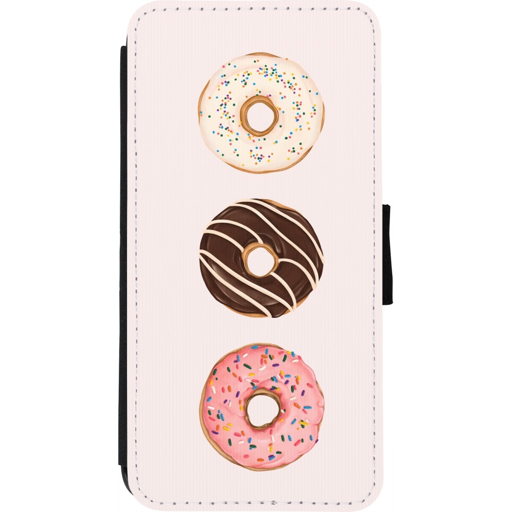 Coque iPhone 7 / 8 / SE (2020, 2022) - Wallet noir Spring 23 donuts