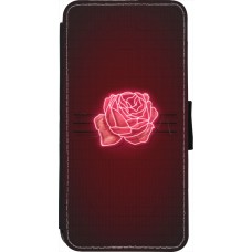 Coque iPhone 7 / 8 / SE (2020, 2022) - Wallet noir Spring 23 neon rose