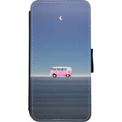 Coque iPhone 7 / 8 / SE (2020, 2022) - Wallet noir Spring 23 pink bus