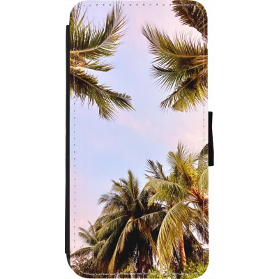 Coque iPhone 7 / 8 / SE (2020, 2022) - Wallet noir Summer 2023 palm tree vibe