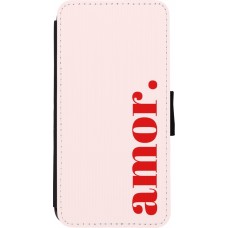 Coque iPhone 7 / 8 / SE (2020, 2022) - Wallet noir Valentine 2024 amor