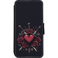 Coque iPhone 7 / 8 / SE (2020, 2022) - Wallet noir Valentine 2024 gothic love