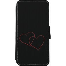 Coque iPhone 7 / 8 / SE (2020, 2022) - Wallet noir Valentine 2023 attached heart