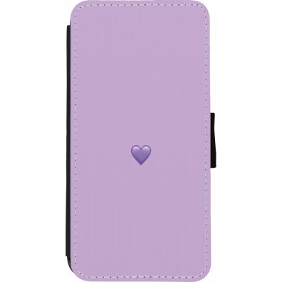 Coque iPhone 7 / 8 / SE (2020, 2022) - Wallet noir Valentine 2023 purpule single heart