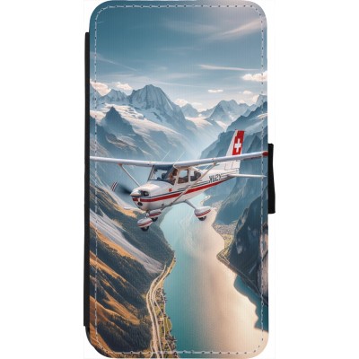 Coque iPhone 7 / 8 / SE (2020, 2022) - Wallet noir Vol Alpin Suisse