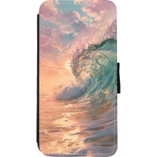 Coque iPhone 7 / 8 / SE (2020, 2022) - Wallet noir Wave Sunset