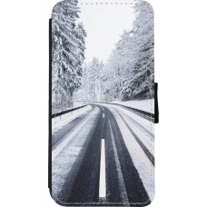 Coque iPhone 7 / 8 / SE (2020, 2022) - Wallet noir Winter 22 Snowy Road