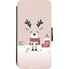 Coque iPhone 7 / 8 / SE (2020, 2022) - Wallet noir Noël 2023 Choupinette Renne