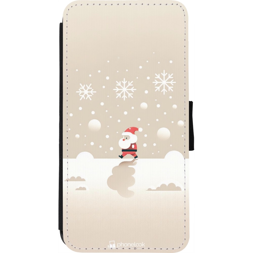 Coque iPhone 7 / 8 / SE (2020, 2022) - Wallet noir Noël 2023 Minimalist Santa