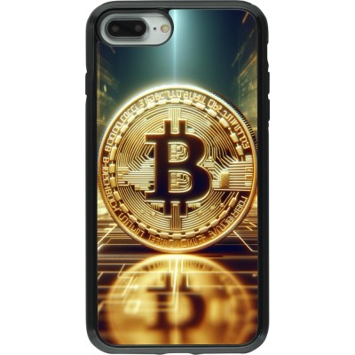 Coque iPhone 7 Plus / 8 Plus - Hybrid Armor noir Bitcoin Standing