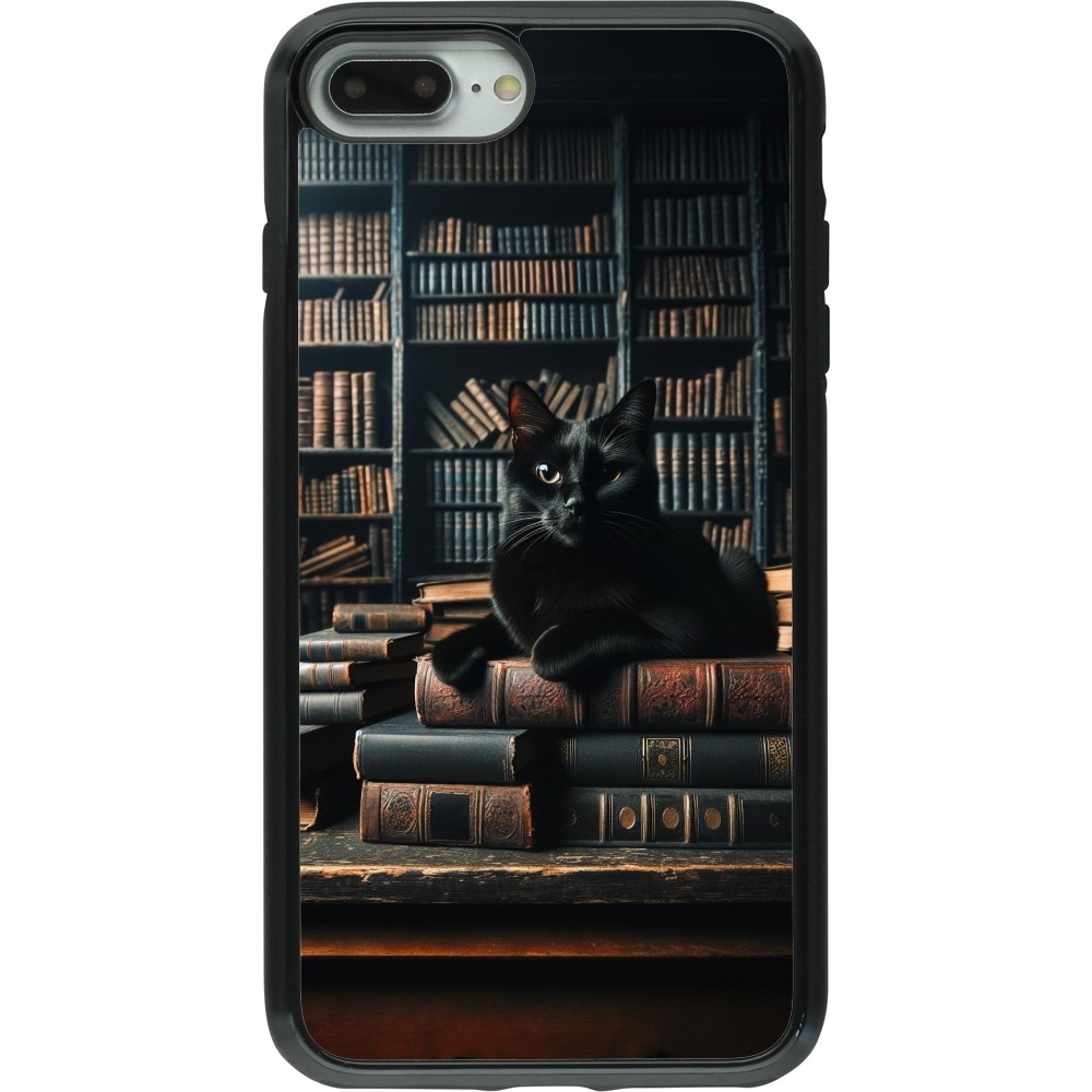 Coque iPhone 7 Plus / 8 Plus - Hybrid Armor noir Chat livres sombres