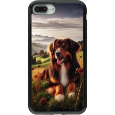 Coque iPhone 7 Plus / 8 Plus - Hybrid Armor noir Chien Campagne Suisse