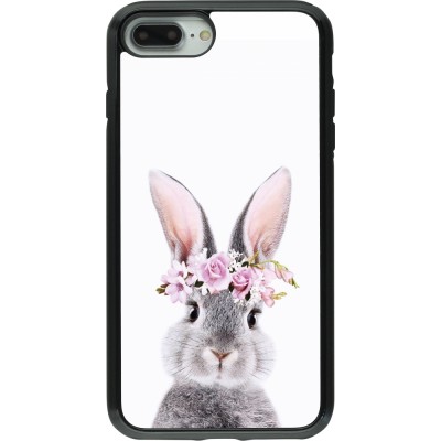 Coque iPhone 7 Plus / 8 Plus - Hybrid Armor noir Easter 2023 flower bunny