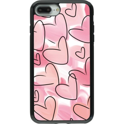 Coque iPhone 7 Plus / 8 Plus - Hybrid Armor noir Easter 2023 pink hearts