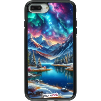 Coque iPhone 7 Plus / 8 Plus - Hybrid Armor noir Fantasy Mountain Lake Sky Stars