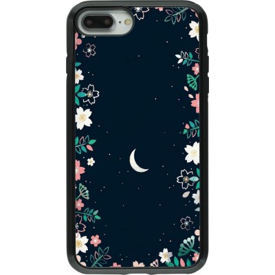 Coque iPhone 7 Plus / 8 Plus - Hybrid Armor noir Flowers space