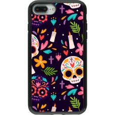 Coque iPhone 7 Plus / 8 Plus - Hybrid Armor noir Halloween 2023 mexican style