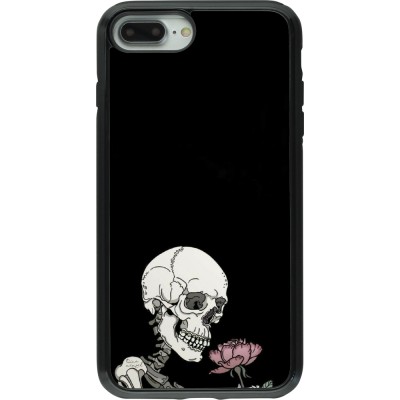 Coque iPhone 7 Plus / 8 Plus - Hybrid Armor noir Halloween 2023 rose and skeleton