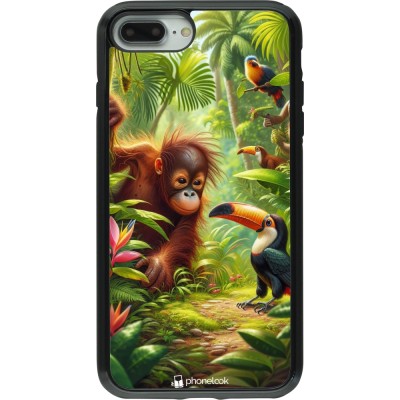 Coque iPhone 7 Plus / 8 Plus - Hybrid Armor noir Jungle Tropicale Tayrona