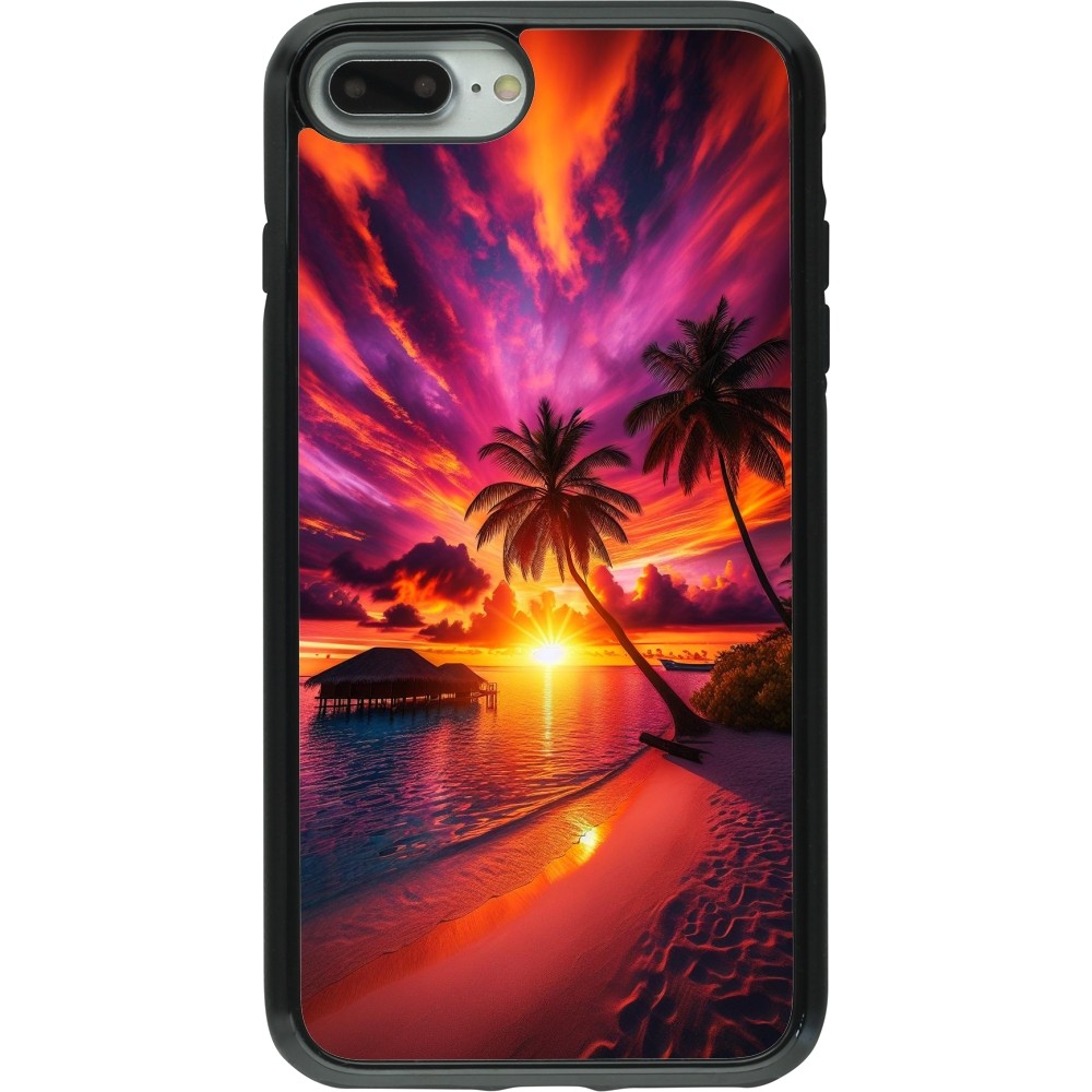 Coque iPhone 7 Plus / 8 Plus - Hybrid Armor noir Maldives Dusk Bliss