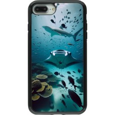 Coque iPhone 7 Plus / 8 Plus - Hybrid Armor noir Manta Lagon Nettoyage