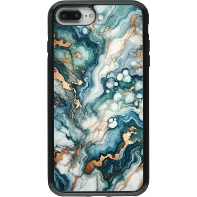 Coque iPhone 7 Plus / 8 Plus - Hybrid Armor noir Marbre Vert Bleu Doré