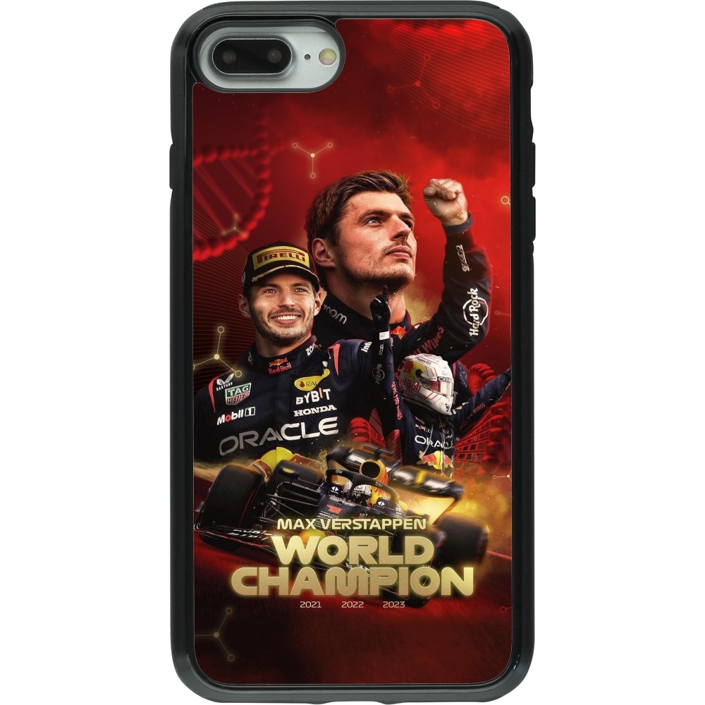 Coque iPhone 7 Plus / 8 Plus - Hybrid Armor noir Max Verstappen Champion 2023