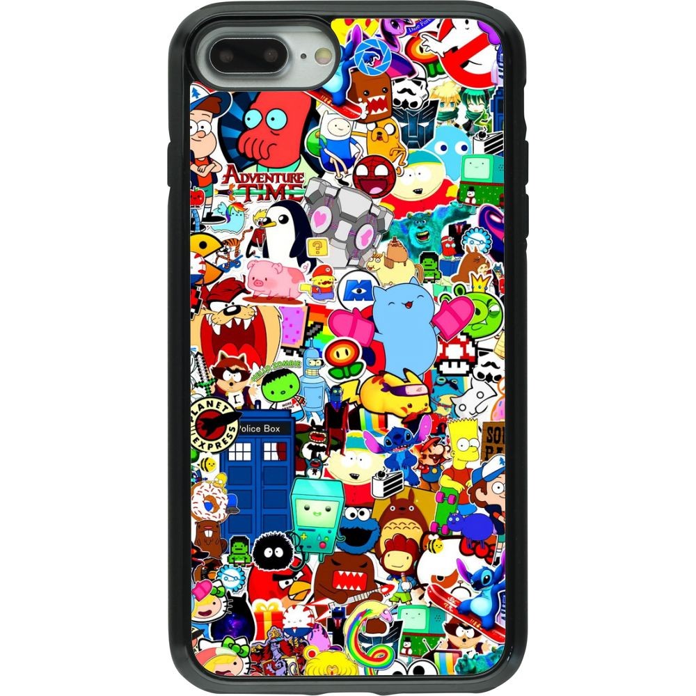 Coque iPhone 7 Plus / 8 Plus - Hybrid Armor noir Mixed cartoons