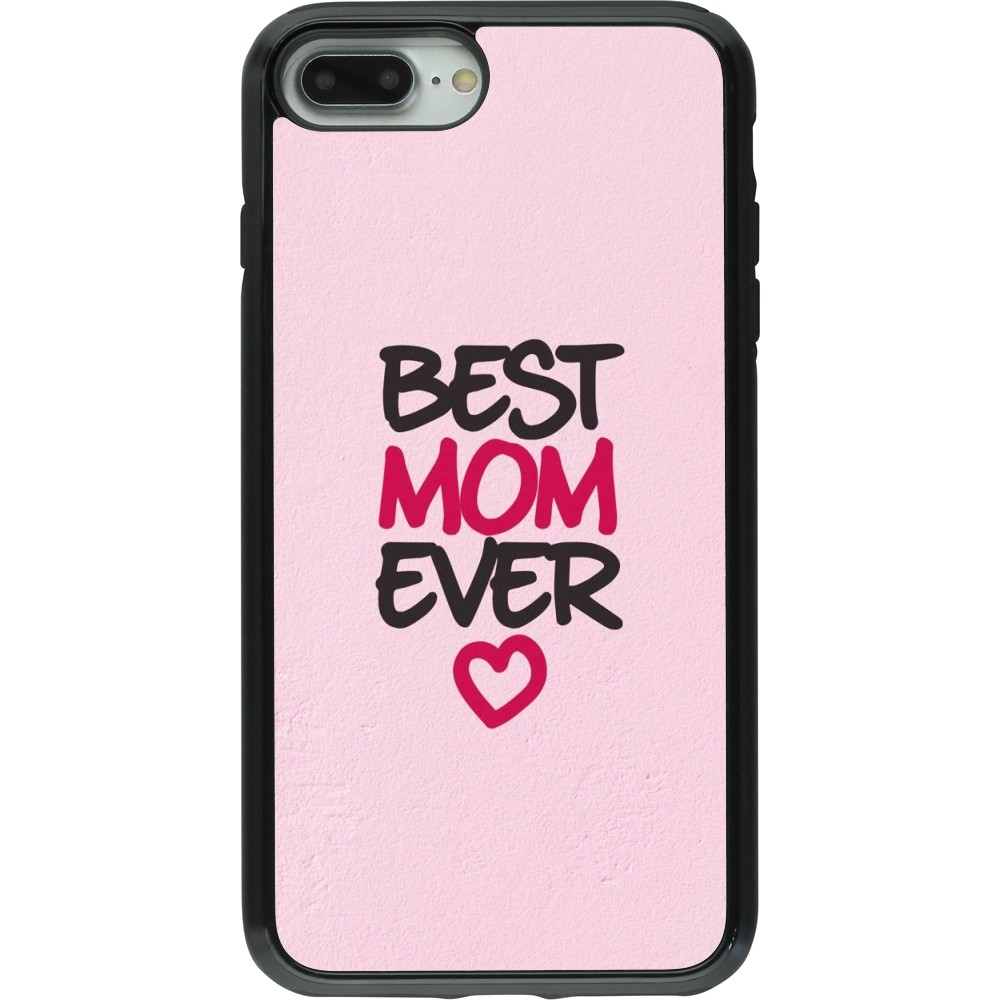 Coque iPhone 7 Plus / 8 Plus - Hybrid Armor noir Mom 2023 best Mom ever pink