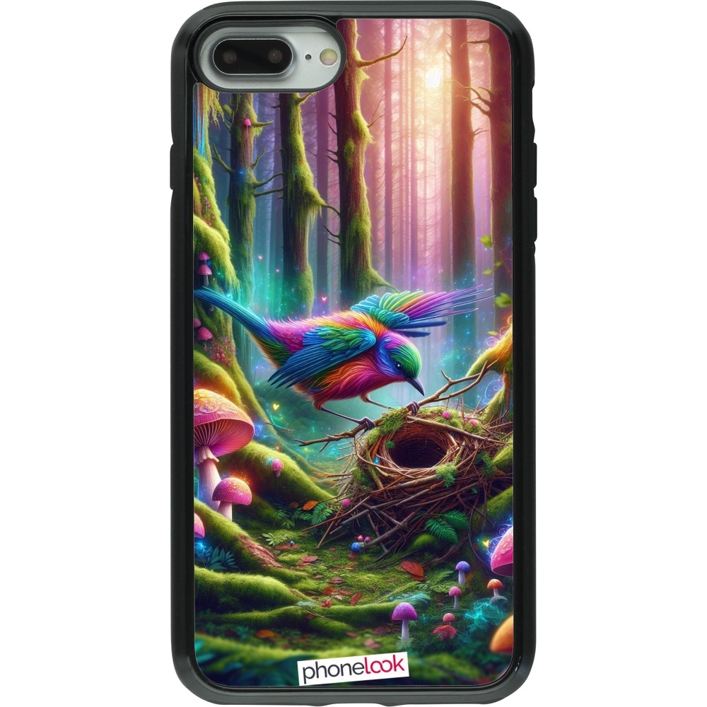 Coque iPhone 7 Plus / 8 Plus - Hybrid Armor noir Oiseau Nid Forêt