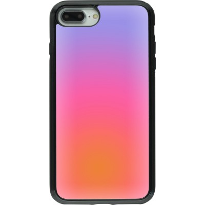 Coque iPhone 7 Plus / 8 Plus - Hybrid Armor noir Orange Pink Blue Gradient