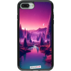 Coque iPhone 7 Plus / 8 Plus - Hybrid Armor noir Paysage Violet-Rose