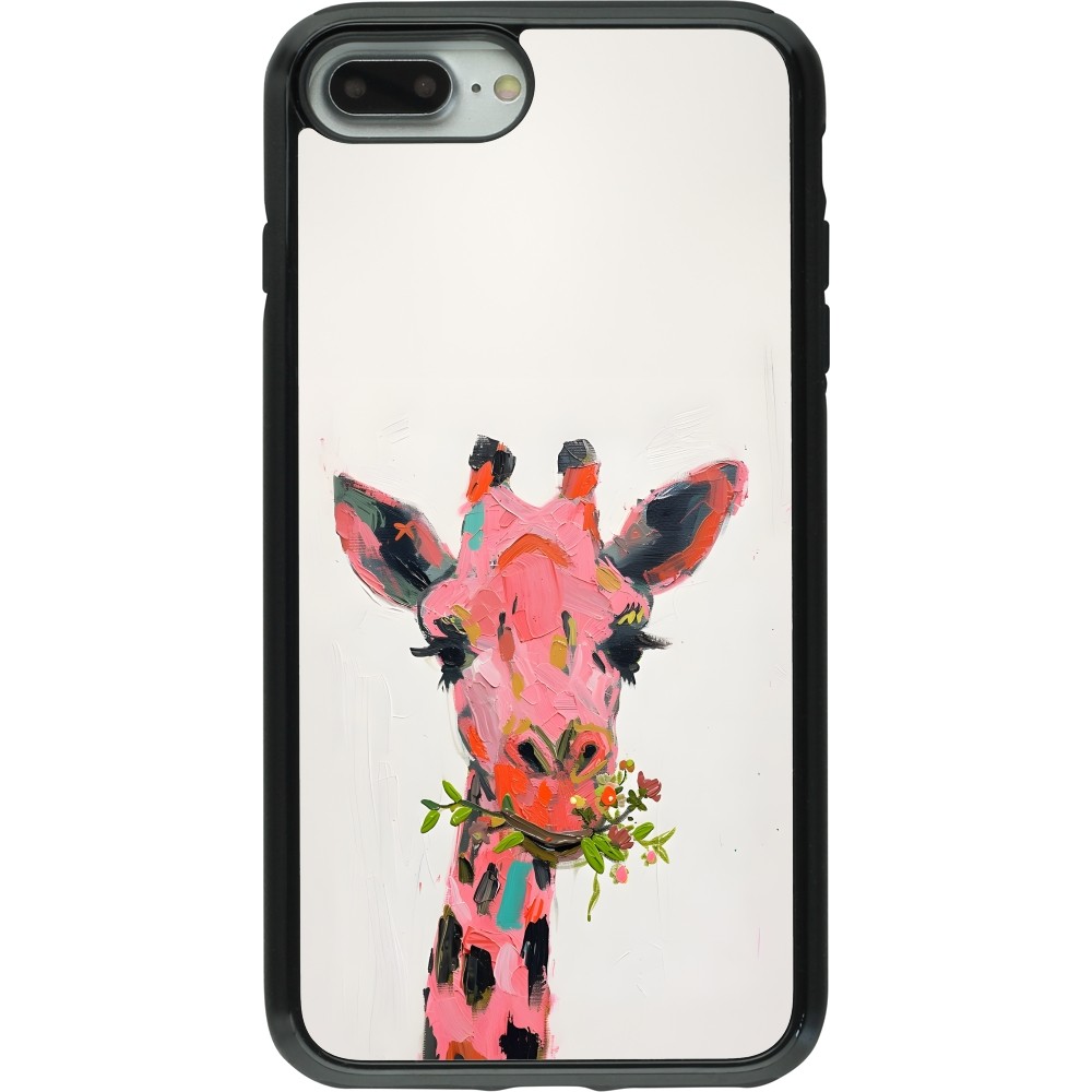 Coque iPhone 7 Plus / 8 Plus - Hybrid Armor noir Pink Girafe Paint