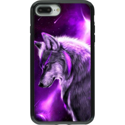 Coque iPhone 7 Plus / 8 Plus - Hybrid Armor noir Purple Sky Wolf