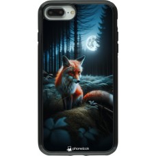 Coque iPhone 7 Plus / 8 Plus - Hybrid Armor noir Renard lune forêt